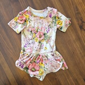 Posh Peanut Pink and Yellow Floral Romper